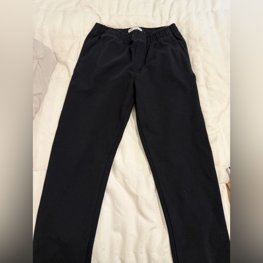 Zara Black Elastic Waist Pants